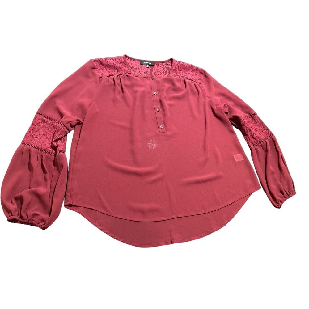 Aakaa Blouse‎ Size M Red Color Long Sleeve Lightweight